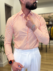 CAMICIA RIGATA ARANCIO