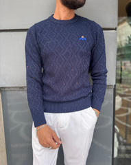 MAGLIA GIROCOLLO LANA CON RICAMO