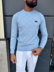 MAGLIA GIROCOLLO LANA CON RICAMO