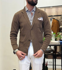 GIACCA IN FILO CON TASCHINO E POCHETTE