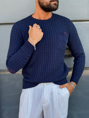 MAGLIA GIROCOLLO LANA CON TASCHINO E POSCETTE