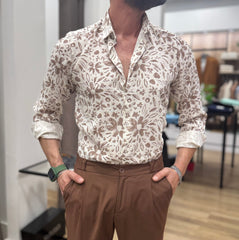 CAMICIA IN LINO FANTASIA FLOREALE