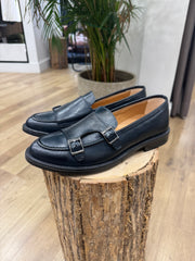 MOCASSINO DOPPIA FIBBIA BLU