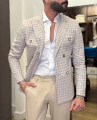 GIACCA DOPPIOPETTO TASCHE A TOPPA MICROFANTASIA