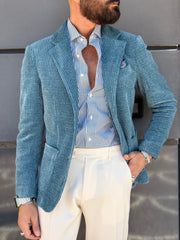 GIACCA MONOPETTO TASCA A TOPPA VELLUTO A COSTINE