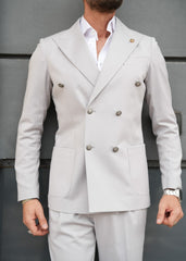 GIACCA DOPPIOPETTO BOTTONI IN METALLO TASCA A TOPPE