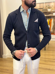 GIACCA MAGLIA IN FILO CON TASCHINO E POCHETTE