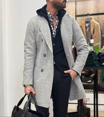 CAPPOTTO DOPPIO PETTO LANA CON BOTTONE METALLO