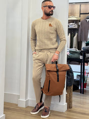 MAGLIA TRECCIA CON TASCHINO E POSCHETTE