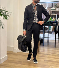 ABITO MONOPETTO TINTA UNITA TASCHE A PATTINA