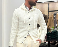 CARDIGAN LANA CAPUCCIO E BOTTONI