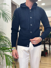 CARDIGAN LANA CAPUCCIO E BOTTONI