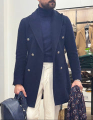 CAPPOTTO DOPPIO PETTO LANA CON BOTTONE METALLO