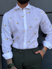 CAMICIA MALLORCA PURO LINO FANTASIA LIMONI