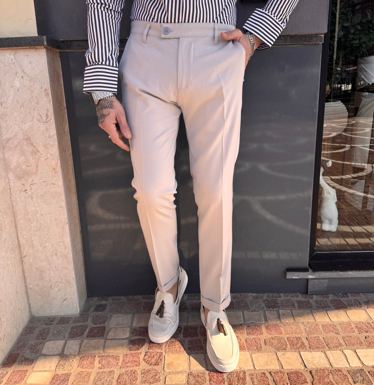 PANTALONE LIMA 1 CAPRI CON PIEGA INGLESE