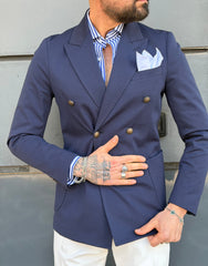 GIACCA NICOLAS DOPPIO PETTO PUNTO MILANO BOTTONE METALLO