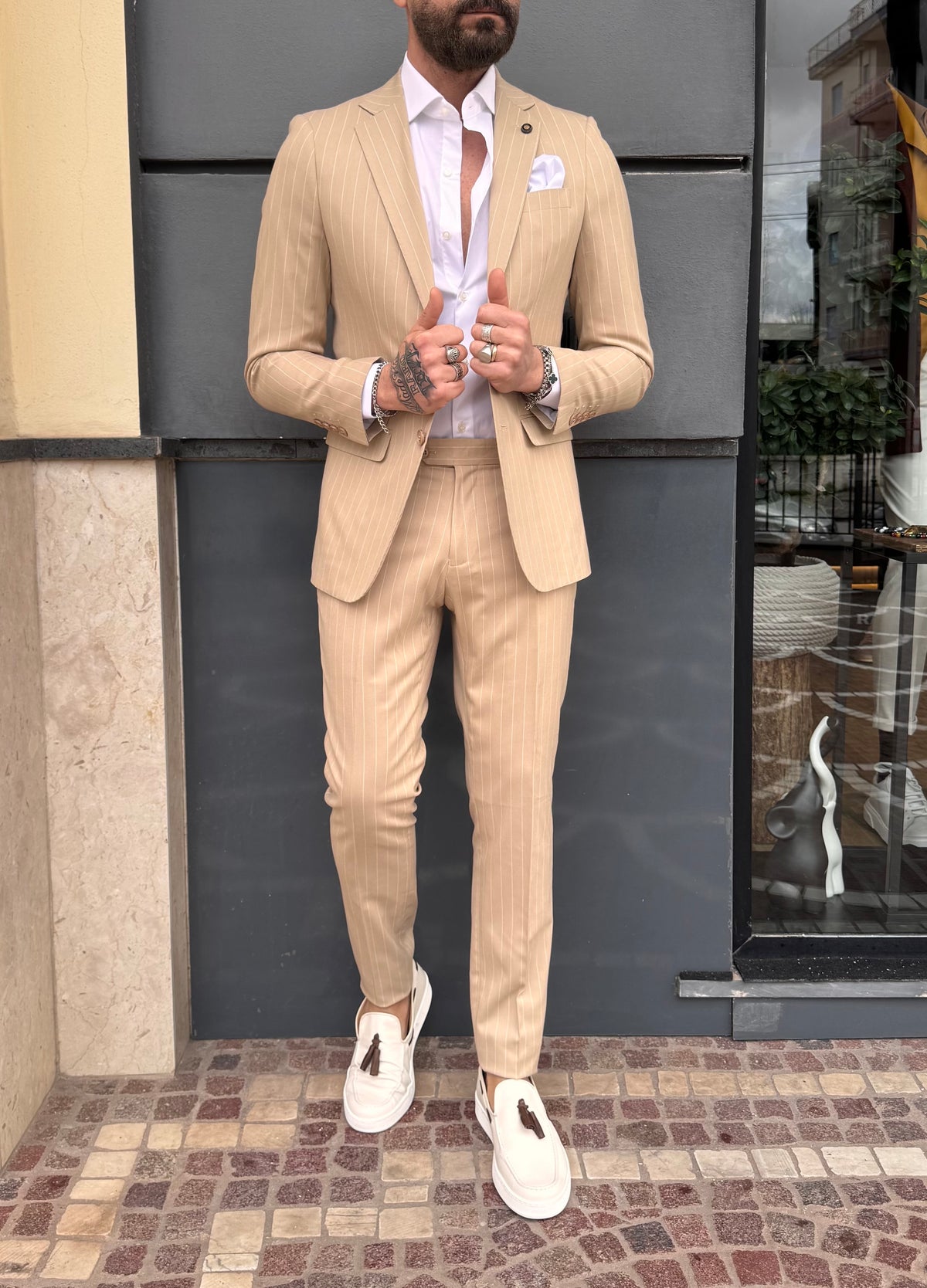 ABITO SPRING MONOPETTO GESSATO