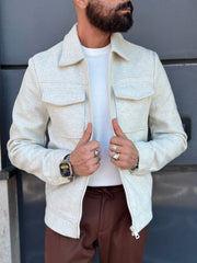 GIUBOTTO IN PANNO AVIATORE CON TASHE A PATTINA