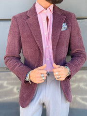 GIACCA MONOPETTO TASCA A TOPPA VELLUTO A COSTINE