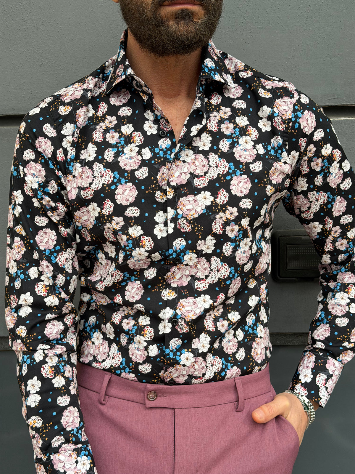 CAMICIA ROTTERDAM MEZZOCOLLO FRANCESE FATASIA FLOREALE