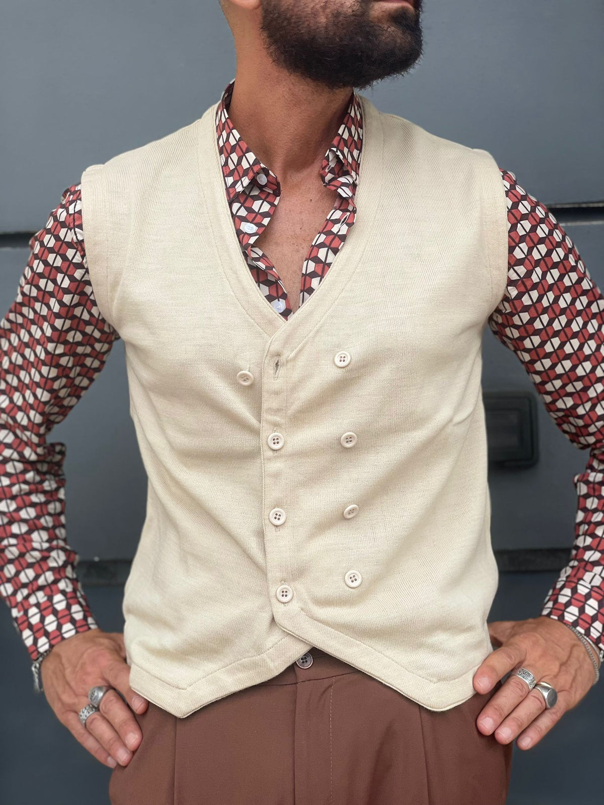 GILET DOPPIO PETTO MAGLIA