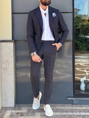 ABITO MONOPETTO GESSATO LANA