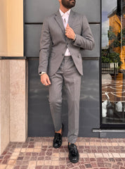 ABITO MONOPETTO RIGA STRETTA REVER IMPUNTURATO A MANO