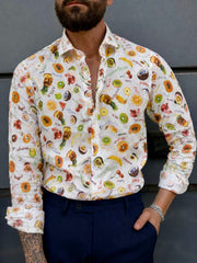 CAMICIA SLIM FANTASIA FRUTTA