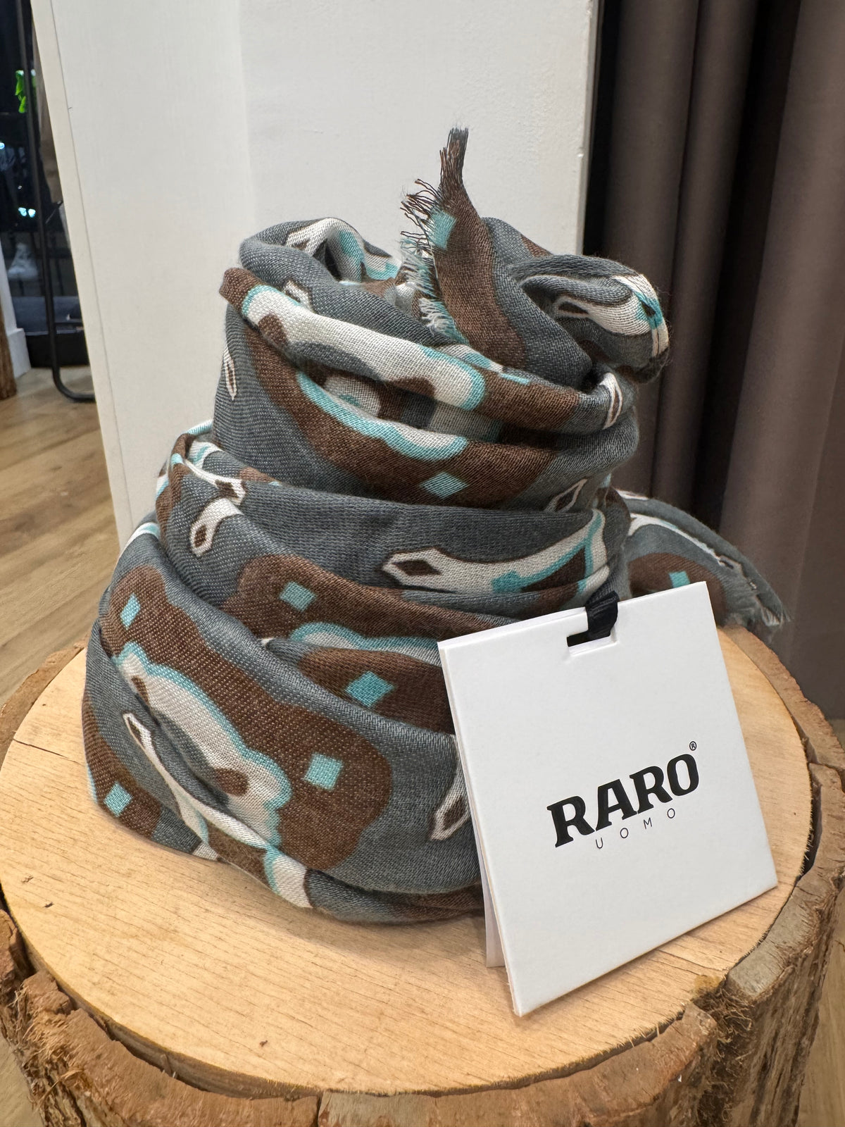 PASHMINA FANTASIA FIORE FONDO GRIGIO