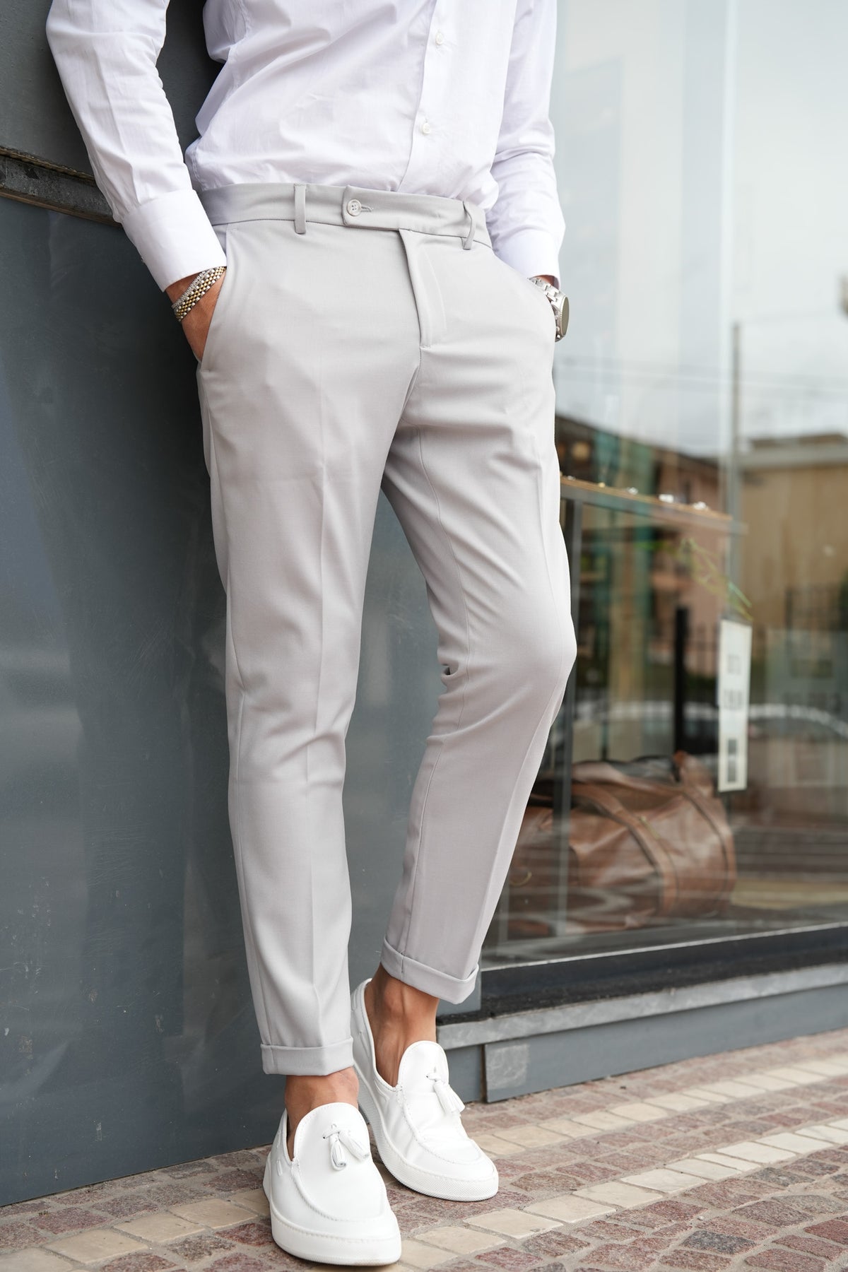 PANTALONE CAPRI PIEGA INGLESE