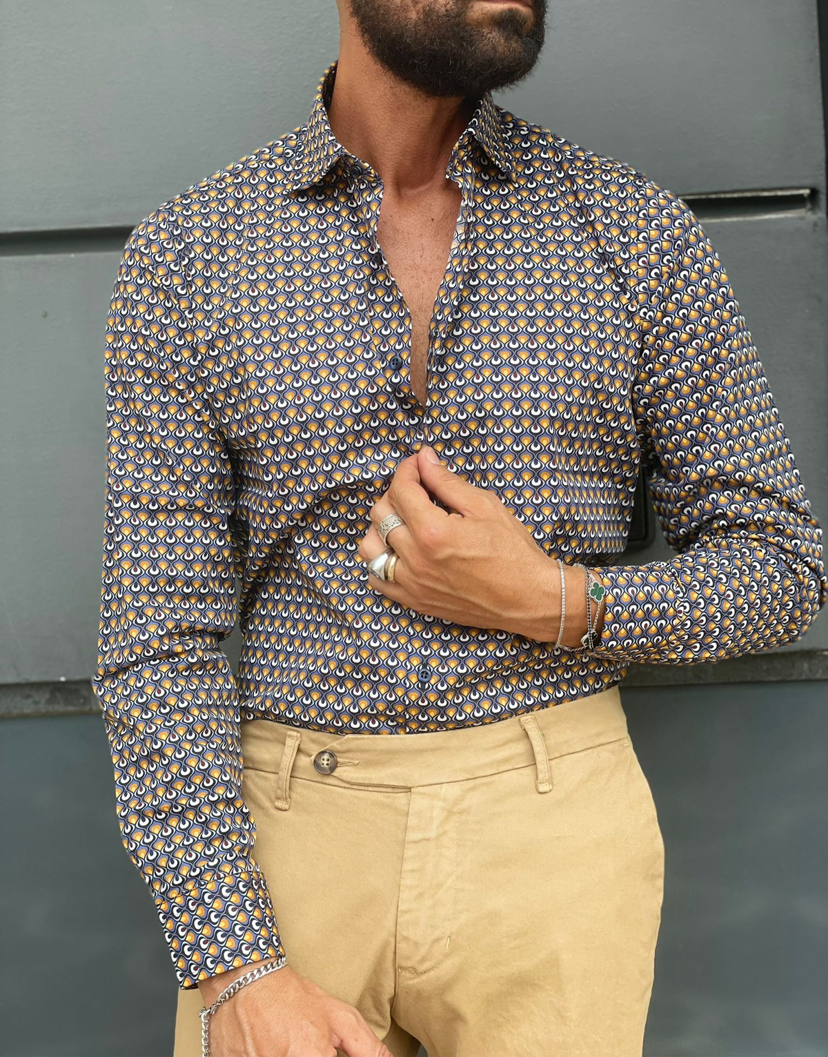 CAMICIA COTONE FANTASIA GOCCIA