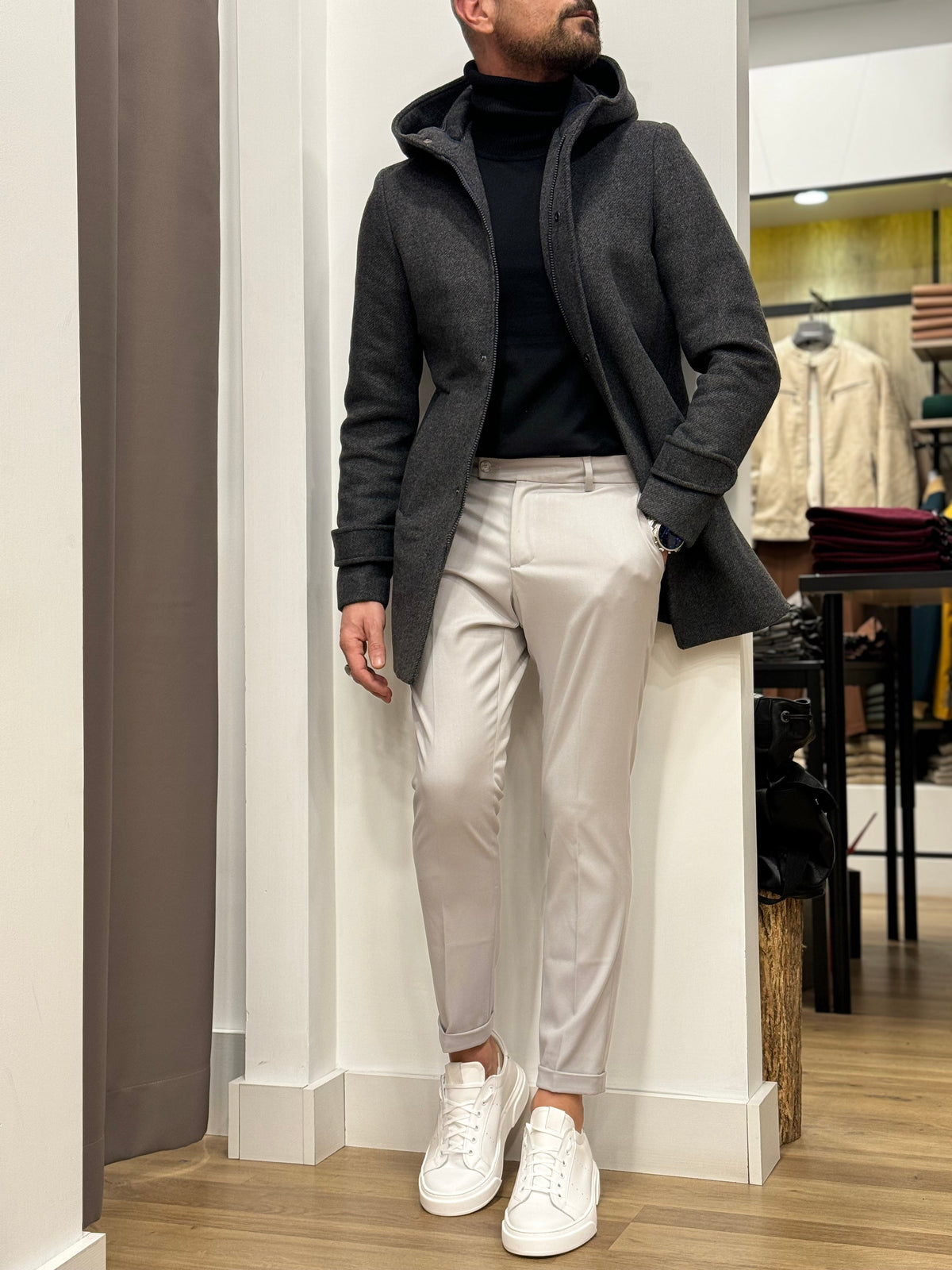 PARKA IN LANA INTERNO TRAPUNTA