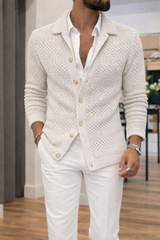 CARDIGAN TRAFORATO MALAGA COLLO CAMICIA