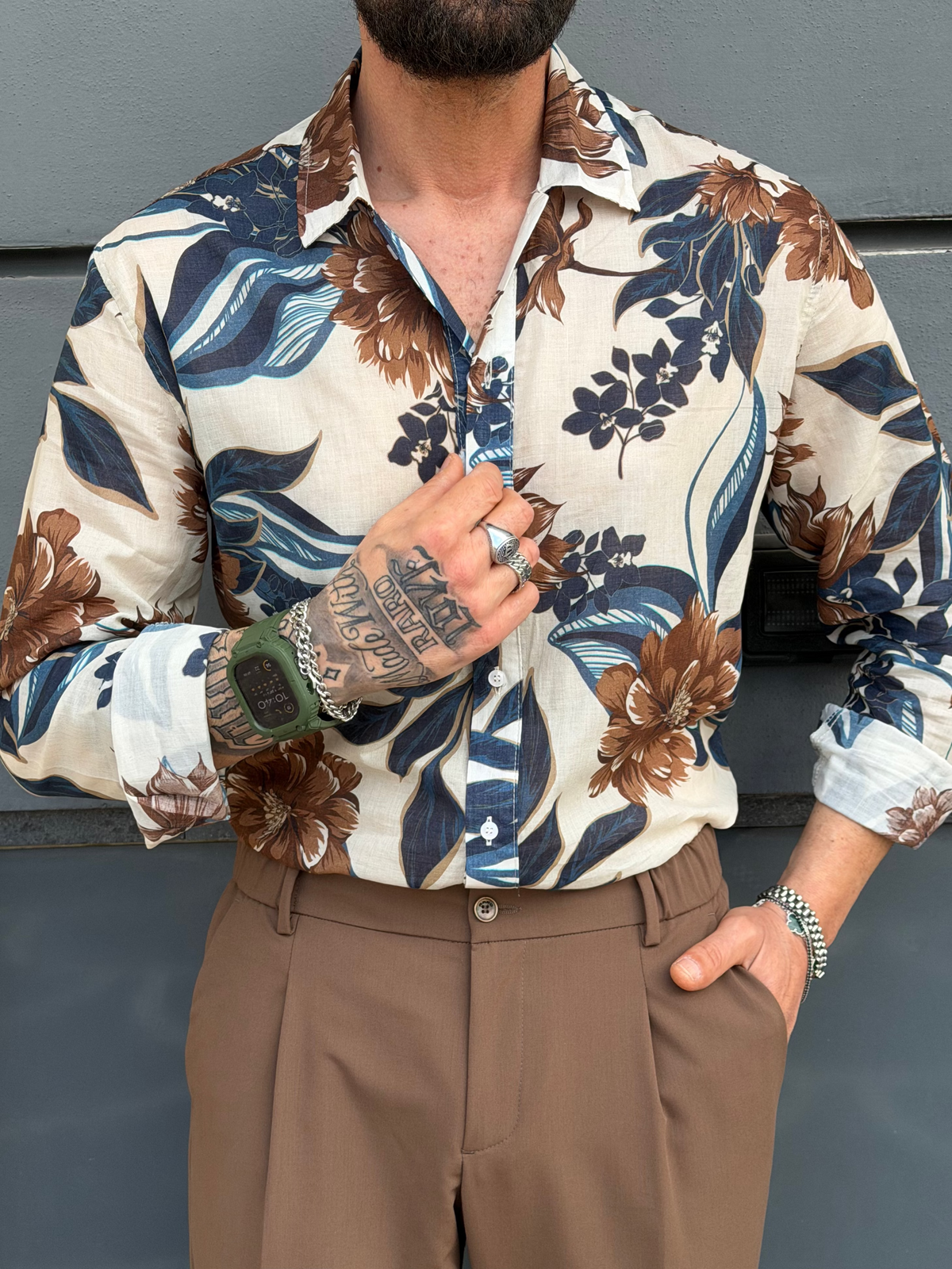 CAMICIA BALI FANTASIA FIORI VESTIBILITA` OVER
