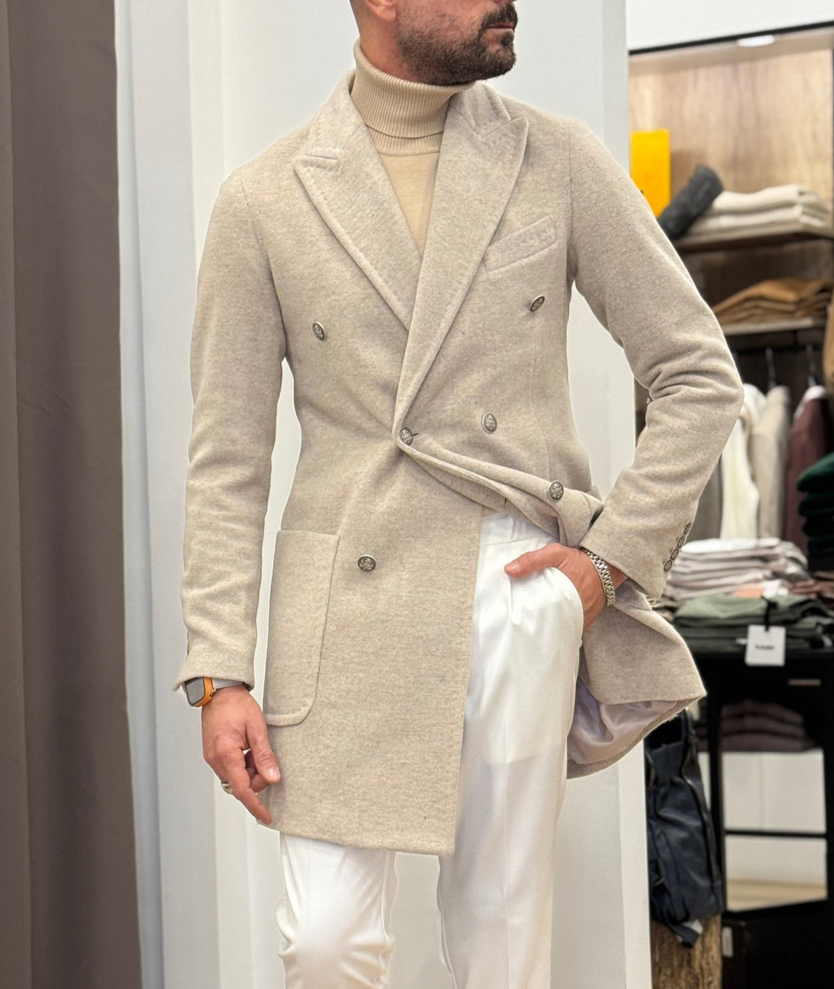 CAPPOTTO LANA DOPPIO PETTO BOTTONE METALLO