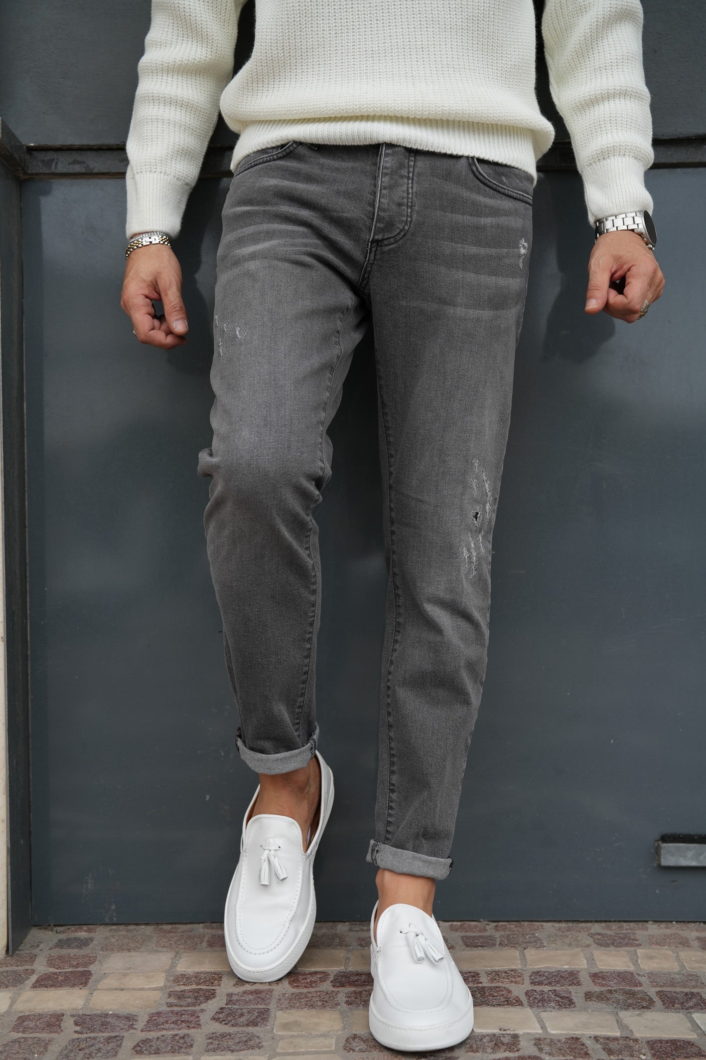 JEANS NERO ROTTURE