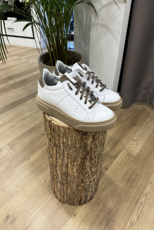 SNEAKERS PELLE GOMMA BEIGE